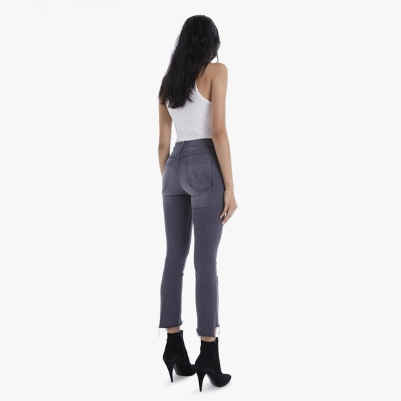 NWT MOTHER INSIDER CROP STEP FRAY straight grey jeans 26 - Picture 2 of 10